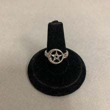 Load image into Gallery viewer, Sterling Moon Pentacle Ring sz 6
