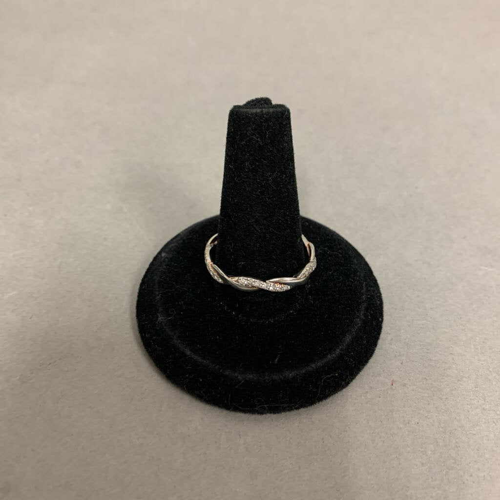 Sterling CZ Stacking Ring sz 10