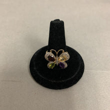 Load image into Gallery viewer, Ross Simons Sterling Gold Plated Multi-Gem Butterfly Ring sz 8
