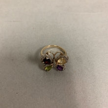 Load image into Gallery viewer, Ross Simons Sterling Gold Plated Multi-Gem Butterfly Ring sz 8
