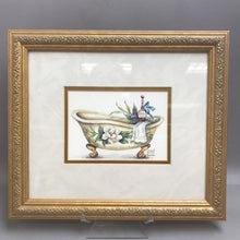 Load image into Gallery viewer, Gold Framed Bathroom Tub Art Print (12x14)
