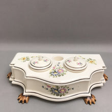 Load image into Gallery viewer, Sadek Japan Andrea Ceramic Inkwell Flowers Floral Pen Holder (2x10x5)
