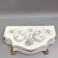 Load image into Gallery viewer, Sadek Japan Andrea Ceramic Inkwell Flowers Floral Pen Holder (2x10x5)
