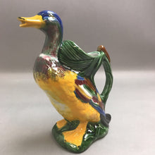 Load image into Gallery viewer, Vintage F. Mendes Caldas Majolica Duck Ceramic Pitcher
