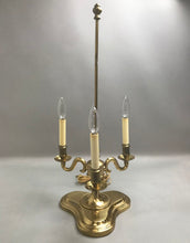 Load image into Gallery viewer, Gold Vintage Triple Arm Table Lamp (26in)
