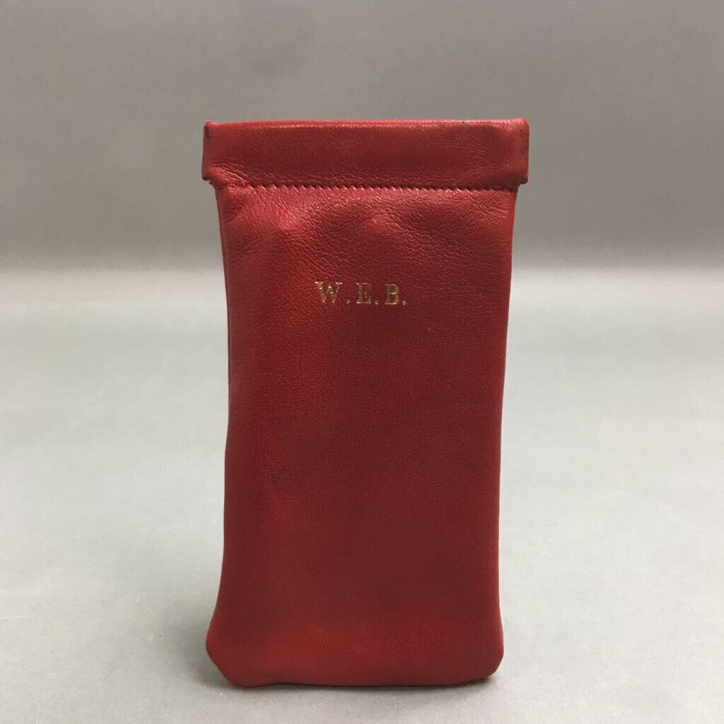 Red Leather Eximious Eyeglass Case