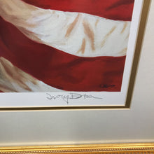 Load image into Gallery viewer, Gold Framed &quot;U.S.A.&quot; American Flag Signed Print (31x31)
