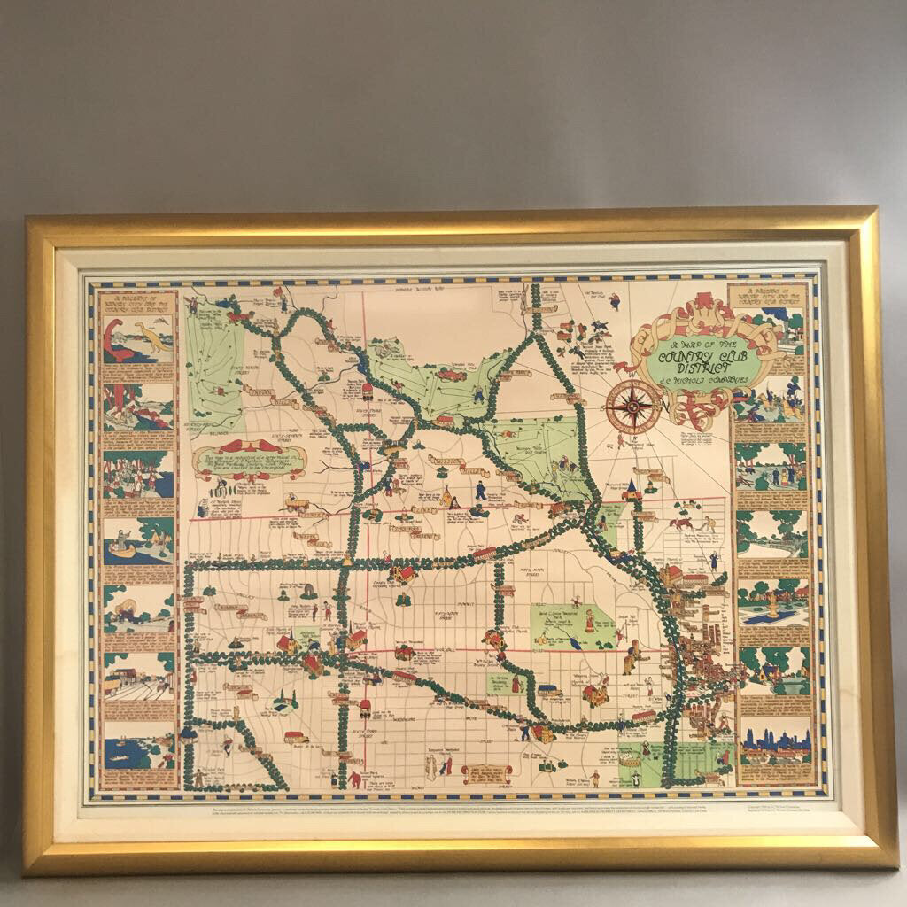Gold Framed A Map of The Country Club District d.c. Nichols Companies (29x39)