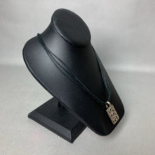Load image into Gallery viewer, Sterling Cutout Scrollwork Onyx Pendant on 22&quot; Cord Necklace
