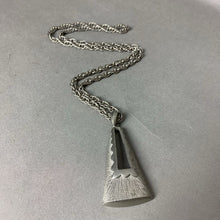 Load image into Gallery viewer, Vintage MCM Pewter Pendant on 26" Chain
