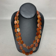 Load image into Gallery viewer, Carnelian Oval Bead Knotted Long Necklace w/ Hook/Eye Closure (66&quot;)
