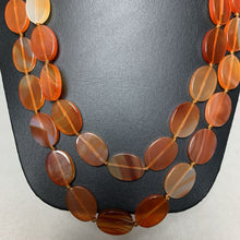 Load image into Gallery viewer, Carnelian Oval Bead Knotted Long Necklace w/ Hook/Eye Closure (66&quot;)
