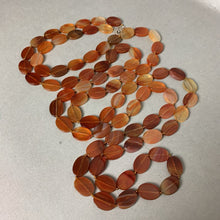 Load image into Gallery viewer, Carnelian Oval Bead Knotted Long Necklace w/ Hook/Eye Closure (66&quot;)
