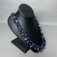 Load image into Gallery viewer, Sodalite Chip Bead Freshwater Pearl Knotted Long Necklace (58&quot;)
