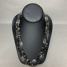 Load image into Gallery viewer, Gray Faceted Crystal Rutilated Quartz Beaded Long Necklace (52&quot;)
