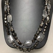 Load image into Gallery viewer, Gray Faceted Crystal Rutilated Quartz Beaded Long Necklace (52&quot;)
