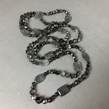 Load image into Gallery viewer, Gray Faceted Crystal Rutilated Quartz Beaded Long Necklace (52&quot;)
