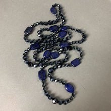 Load image into Gallery viewer, Black Faceted Crystal Lapis Lazuli Beaded Long Necklace (48&quot;)
