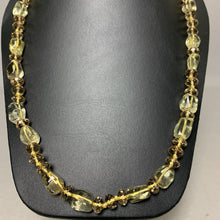 Load image into Gallery viewer, Pale Yellow Faceted Crystal Lemon Quartz Bead Adjustable Necklace (38&quot;)
