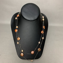 Load image into Gallery viewer, Peach Baroque Freshwater Pearl Station Necklace (50&quot;)
