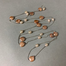 Load image into Gallery viewer, Peach Baroque Freshwater Pearl Station Necklace (50&quot;)
