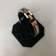 Load image into Gallery viewer, Men&#39;s Stainless Steel Copper Diamond Accent ID Bracelet (8.5&quot;)
