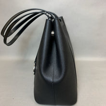 Load image into Gallery viewer, Michael Kors Meredith Black Saffiano Leather Tote Purse w/ Magnetic Closure (10x16x5&quot;)
