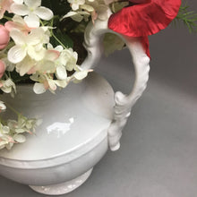Load image into Gallery viewer, Vintage Ironstone White Pitcher with Summer Flower Arrangement (10&quot;)
