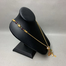 Load image into Gallery viewer, Kirk&#39;s Folly Rare Wizard w/ Crystal Ball Star Dangle Brooch/Pendant on 25&quot; Chain
