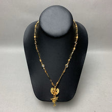 Load image into Gallery viewer, Kirk&#39;s Folly Cherub Heart Charm Dangle Pendant on Crystal Satellite Chain (32&quot;)
