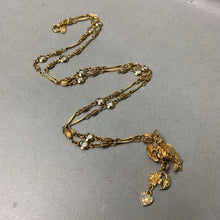 Load image into Gallery viewer, Kirk&#39;s Folly Cherub Heart Charm Dangle Pendant on Crystal Satellite Chain (32&quot;)
