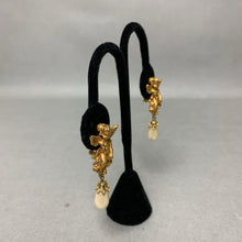 Load image into Gallery viewer, Kirk&#39;s Folly Cherub Pearl Drop Clip Earrings (2&quot;)
