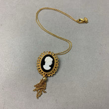 Load image into Gallery viewer, Vintage Barbara Mandrell Cameo Tassel Necklace (18&quot;)
