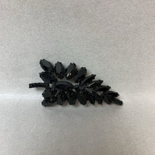 Load image into Gallery viewer, Vintage Juliana Black Rhinestone Mourning Brooch Pin w/ Clip Earrings Set (3,&quot; 1.5&quot;)
