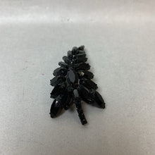 Load image into Gallery viewer, Vintage Juliana Black Rhinestone Mourning Brooch Pin w/ Clip Earrings Set (3,&quot; 1.5&quot;)
