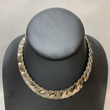 Load image into Gallery viewer, Vintage Silvertone Layered Link Choker Necklace Bracelet &amp; Clip Earrings Set
