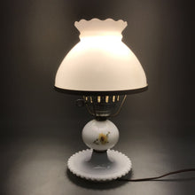 Load image into Gallery viewer, Hand Painted Milk Glass Hurricane Lamp (14in)
