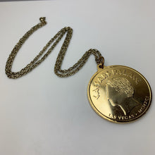 Load image into Gallery viewer, Vintage Caesar&#39;s Palace Casino Coin Medallion Pendant on 24&quot; Chain
