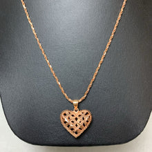 Load image into Gallery viewer, 14K Rose Gold Diamond Cut Puffy Heart Pendant on 22&quot; Chain (6.1g)
