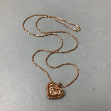 Load image into Gallery viewer, 14K Rose Gold Diamond Cut Puffy Heart Pendant on 22&quot; Chain (6.1g)
