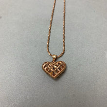 Load image into Gallery viewer, 14K Rose Gold Diamond Cut Puffy Heart Pendant on 22&quot; Chain (6.1g)
