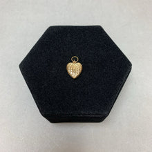 Load image into Gallery viewer, 14K Gold Textured Puffy Heart Vintage Charm (0.7g)
