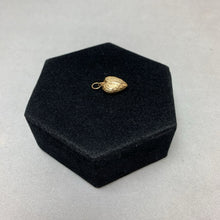 Load image into Gallery viewer, 14K Gold Textured Puffy Heart Vintage Charm (0.7g)
