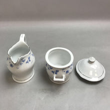 Load image into Gallery viewer, Blue Floral Porcelain Creamer and Sugar Set
