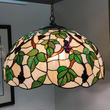 Load image into Gallery viewer, Tiffany-Style Grapevine Slag Glass Hanging Light (~13x21x21)
