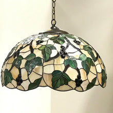 Load image into Gallery viewer, Tiffany-Style Grapevine Slag Glass Hanging Light (~13x21x21)
