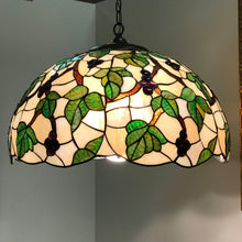 Load image into Gallery viewer, Tiffany-Style Grapevine Slag Glass Hanging Light (~13x21x21)
