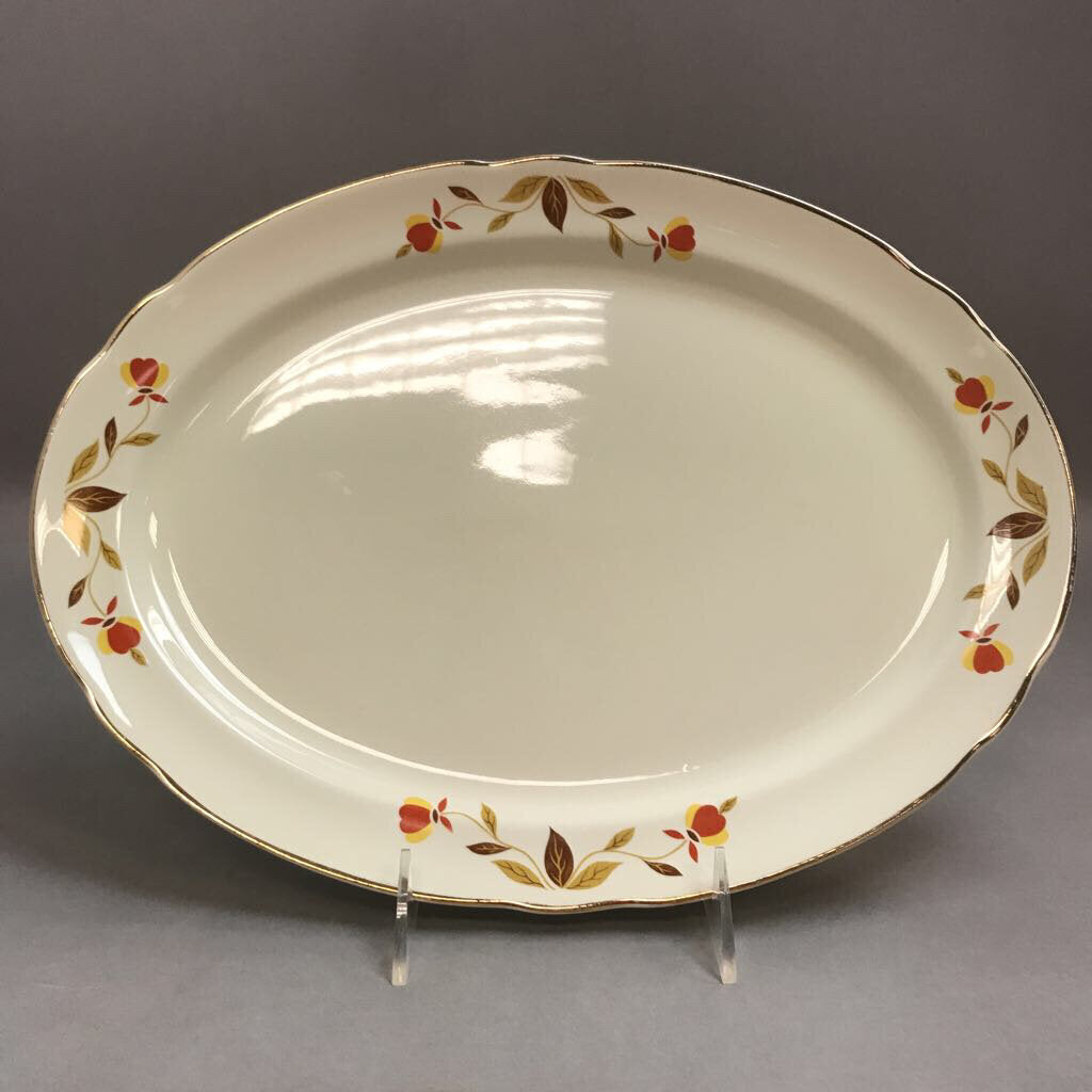 Serving Plate Autumn Leaf Hall China (13.5in)