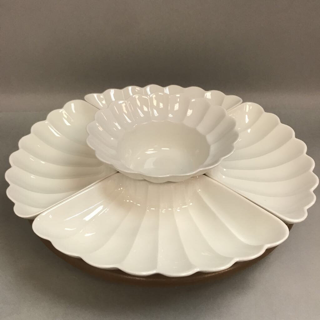 Chip Dip Lazy Susan Set California Pottery (5 Piece Set)