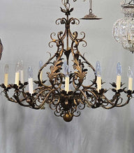 Load image into Gallery viewer, Wrought Metal Scrollwork Italian 12-Light Chandelier (~30x36x36)
